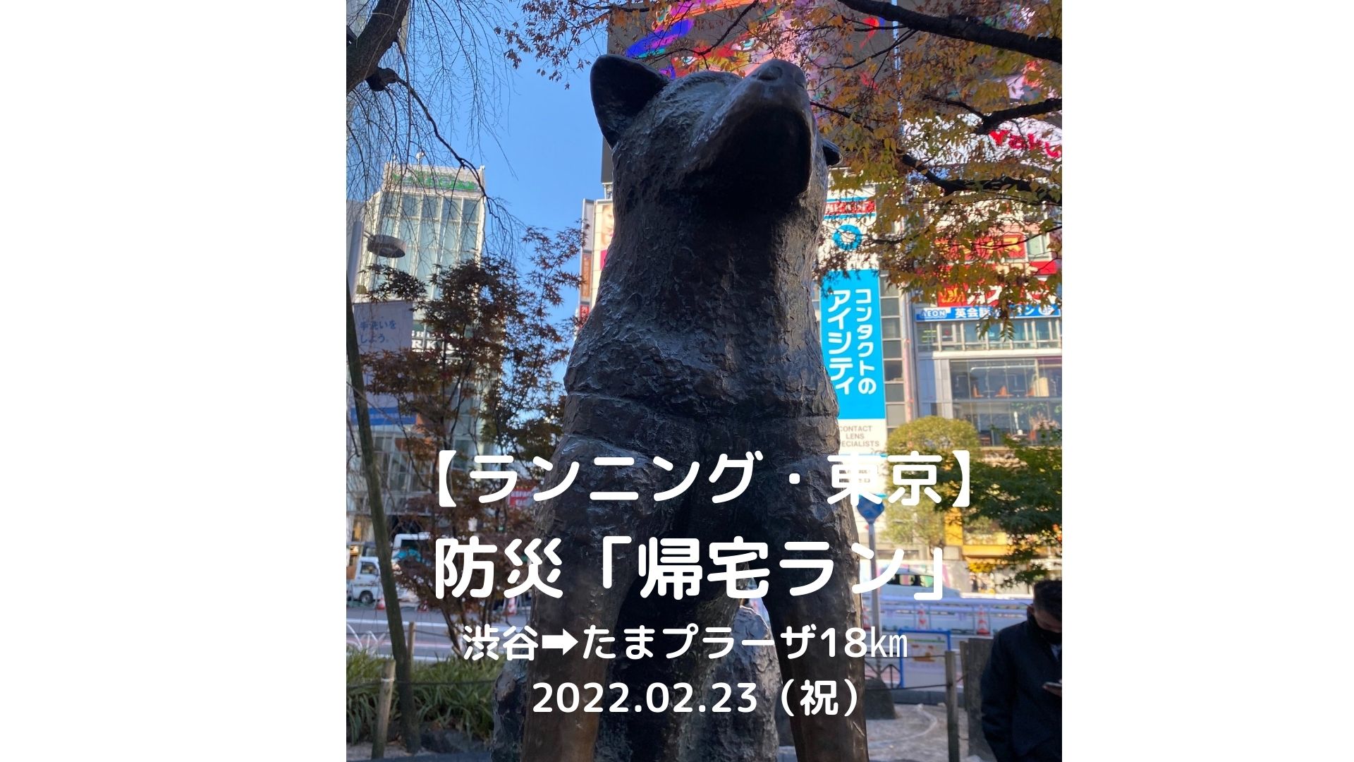 【ランニング・東京】防災「帰宅ラン」渋谷➡たまプラーザ18㎞マラニック　2022.02.23（祝）